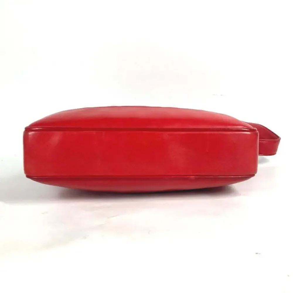 CHANEL Vintage Red Leather Shoulder Bag